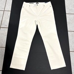 New with tags Talbots Corduroy Pants Size 16 Cream Straight Leg High Waist